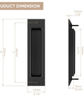 8-Inch Recessed Door Pull Pocket Handle Matte Black For Sliding Barn Doors Closets And Bifold Doors Durable Carbon Steel Finish Not A Flush Handle Requires Grooved Door Installation product dimensions