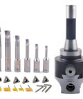 R8 Boring Head Kit With 2 Inch Head And Half Inch Shank Boring Bars 6 Piece Set With Inserts Included TBGT 06 TPGT 09 TPCT1103