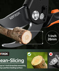 Pruning Shears With Stepless Adjustable Handle For Any Hand Size Beast Mode Garden Clippers cutting 1-inch branch cleanly