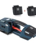 No Sweat Portable Electric Strapping Machine For 1/2 To 5/8 Inch Heavy Duty Steel Plastic Straps With Big 4000 Mah Battery and two batteries.