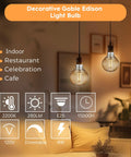 4W Dimmable Amber Globe LED Bulb With Squirrel Cage Filament, G125 Edison Style, E26 Medium Base, indoor ambient lighting setup