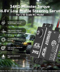Beefy 34Kgcm High Torque RC Steering Servo Waterproof Low Profile For 1 To 10 Scale RC Cars shown with forest background