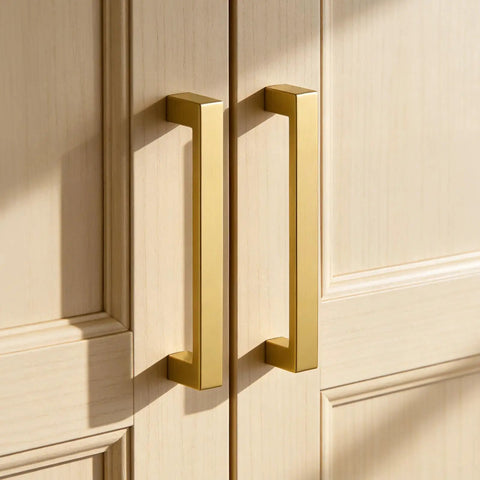 40 Pack 6 And A Quarter Inch Brushed Brass Cabinet Handles For Kitchen Cabinets And Bathroom Vanities, Stainless Steel Modern Gold Pulls