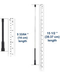 VHF High Gain Antenna For Vertex VX Series Radios 136 To 174 MHz Telescopic Extendable Black 14cm showing length