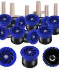 Variable Arc Sprinkler Nozzles 10 Pack Pop Up Head Replacements For Killing It On The Lawn fully adjustable nozzles in blue and black.