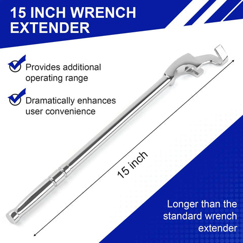 15 Inch Wrench Extender Bar For Maximum Leverage, Extra Long Universal Extension Tool For Auto Repair And Mechanics