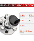 Rear Wheel Hub Bearing Assembly Pair For Toyota Avalon 2005-2012, Camry 2002-2011, ES300 2002-2003, OE quality specifications