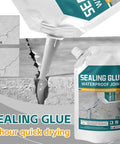 DIY Concrete Crack Filler Sealant That Dries Fast And Bonds Strong For Quick Waterproof Leaks Fix Self Leveling Cement Grout Reusable Repair Adhesive For Roofs Walls And Bathrooms package next to demonstrating crack sealing on concrete