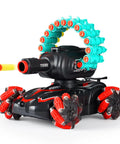 Remote Control Foam Dart Tank That Shoots Darts, Includes 16 Foam Darts, RC Stunt Vehicle For Kids Aged 7 To 11, Battle Ready Nerf Compatible