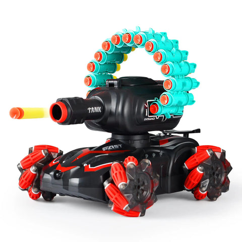 Remote Control Foam Dart Tank That Shoots Darts, Includes 16 Foam Darts, RC Stunt Vehicle For Kids Aged 7 To 11, Battle Ready Nerf Compatible