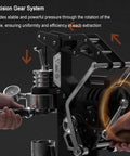 Hand Cranked Espresso Maker Boasting A 58mm Pro Brew Group And Adjustable Pressure Levers, demonstrating precision gear system in use.