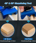 Foldable Drywall Cutter With Built In Scraper And Blades Pro Grade Adjustable Width From One To Sixty Centimeters Fits One Quarter To Five Eighths Inch Gypsum Boards Dual Scale Inches And Centimeters Edge Band And Gloves For Easy Renovations. Blue 45° and 90° chamfering tool for wood edge bevels