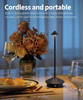 Go Anywhere Cordless Table Lamp Set Of 2 With Portable LED Desk Lamps And A 5000mAh Rechargeable Battery on dining table