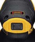 Top view of Compact 5 Inch Variable Speed Orbital Sander Kit With 3 Amp Motor Reducing Vibration For Comfort And Close Reach