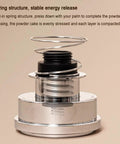 Top Shelf 58mm Espresso Coffee Tamper Set With Spring Loaded Distributors And Powder Tools Plus Magnetic Leveler Pro Barista Gear showing the spring structure of the tamper.