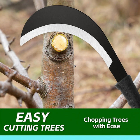 Heavy Duty Weeding Sickle Machete Garden Tool With Thick Carbon Steel Blade For Brush Clearing Yard Work Harvest Knife