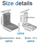 Gray Furniture Anti Tip Anchors 12 Pack For Wall Attachment with size details and screws