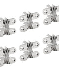 Hidden Gate Hinge Set For Cabinets 1-3/4 Inch Invisible Hinge With Concealed Barrel 180 Degree Opening 6 Pack With Screws