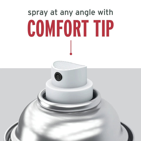 Kick Rust To The Curb Tough As Nails Oil Based Primer Spray Flat Brown comfort tip for easy spraying from any angle.