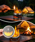 Portable S'mores Fire Pit For Outdoor Fun, 3-5 Hour Burn Time, lightweight mini fire pit used on table with tent setup