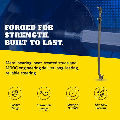 Steering Drag Link Upgrade For Ram 2500 And 3500 2013 To 2024 Beefed Up For Tight Steering And Rock Solid Stability With Precise Fit And Heat Treated Ball Stud, forged steel drag link