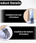 Set Of 4 Heavy Duty Gate Caster Wheels Replacement Smooth Rolling Recessed Trackers Upgrade Your Outdoor Gate With Rock Solid Rust Resistant Steel And Zero Hassle Screw Install, showing installation positions on furniture.