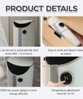 Image showing Portable Under Desk Foot Warmer With Five Temperature Levels Quiet Electric Foot Warmer Thermostat And Timer Lightweight