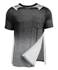 Post Op Shoulder Surgery Shirt For Men With Easy Snap Front And Tear Away Design Gradient Short Sleeve Cozy Knit Tee