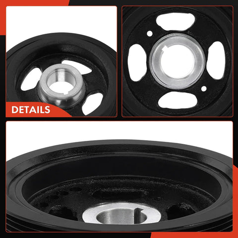 Details of Engine Harmonic Balancer Crankshaft Pulley For Nissan Sentra 2000 2001 2.0L DOHC And Infiniti G20 1999 2002 2.0L Replacement 123032J200