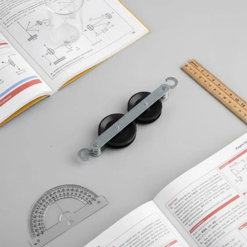 Hands On Pulley Block System For Physics Lab Kit With Metal Frame Multi Configuration Pulley Set For Classroom Demos Teaching Aid Easy Setup For Large Single Pulley And Block And Tackle Experiments, metal and black wheels