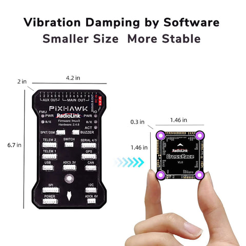 Person holding CrossRace APM Flight Controller Stack With Integrated OSD And DJI HD VTX Support, 90A 4in1 ESC showcasing compact size.