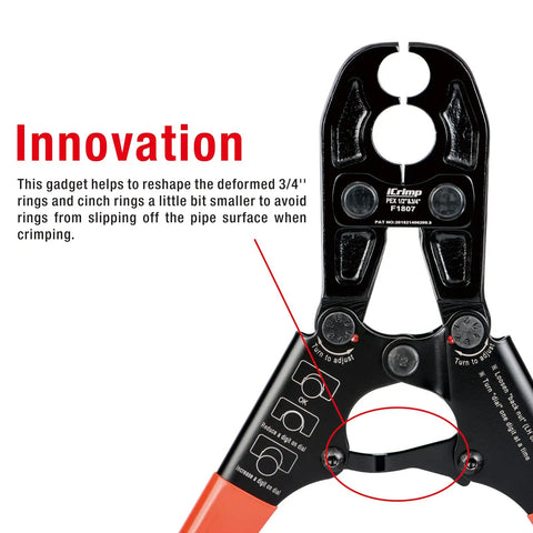 Beefy PEX Crimp Tool Kit For 1/2 Inch And 3/4 Inch Copper Ring Crimps Meets F1807 Standards 13 Inch Combo PEX Crimper innovation feature