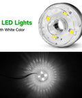 Submersible Pond Fountain Pump With Lit LED Lights showing 4 LED lights with white color display.