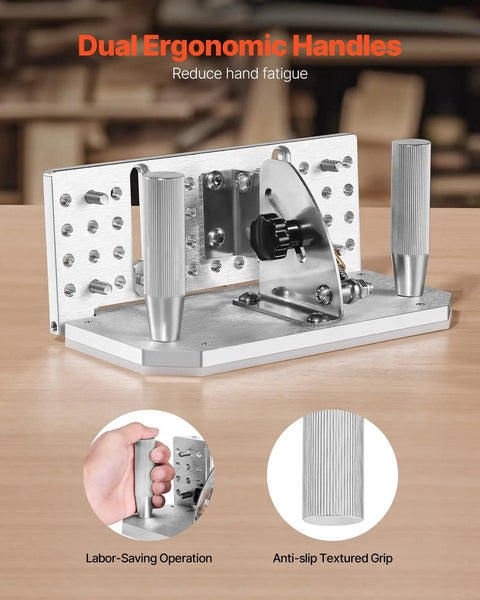 Rugged Adjustable Belt Sander Knife Jig With Dual Handles 85 To 115 Degrees showing ergonomic handles for grip and control.