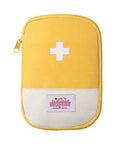 Must Have Emergency First Aid Bag Grab And Go Medical Kit with white cross emblem, yellow nylon, customizable compartments.