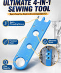 Four In One Needle Threader With Magnetic Back Magnifying Glass Ruler And Insert Guide For Hand Sewing And Quilting tool