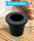 Patio Table Umbrella Hole Ring Plug Cone Wedge Holder 1 Pack Fits 1.5 Inch Umbrella Poles, black rubber dimensions shown