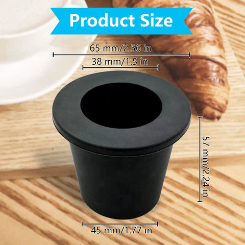 Patio Table Umbrella Hole Ring Plug Cone Wedge Holder 1 Pack Fits 1.5 Inch Umbrella Poles, black rubber dimensions shown
