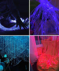 Side Glow Fiber Optic Curtain Lights 6.5 Ft Pack of 50 Strands for Autism Rooms, illuminated in various colors for sensory lighting.