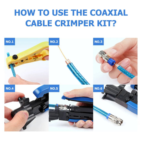 Pro Grade Coaxial Compression Tool Kit With Rock Solid Rg6 Rg59 Rg11 F Connector Crimping Pliers And Quick Stripper For No Sweat Tv Cable Installations At Home Or Job Site