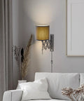 Plug In LED Wall Sconce Set Of 2 In Dark Grey Cool Modern Bedroom Lamps With Edison Bulb Included Energy Saving Easy Two Screw