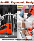 Heavy Duty 1800W Heat Gun Kit With Dual Temperature Settings, ergonomic design, used for crafts, paint stripping, and shrinking