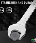 All Purpose Wrench Set With Rolling Pouch Metric And Standard Sizes 23mm 24mm 26mm 27mm 30mm 32mm Heat Treated CR-V Steel 12 Point
