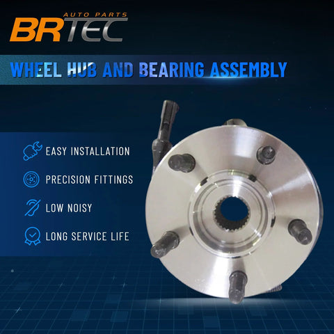 Front view of Front Wheel Hub And Bearing Assembly For Ford Explorer Ranger Mazda B3000 B4000 Mercury Mountaineer 5 Lug 4WD With ABS OE Style 515003