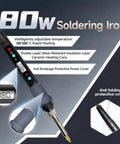 80W soldering iron from All In One Heat Set Insert Tool Kit With 880 Pieces Of Threaded Inserts Bolts Nuts Spacers And Soldering Iron