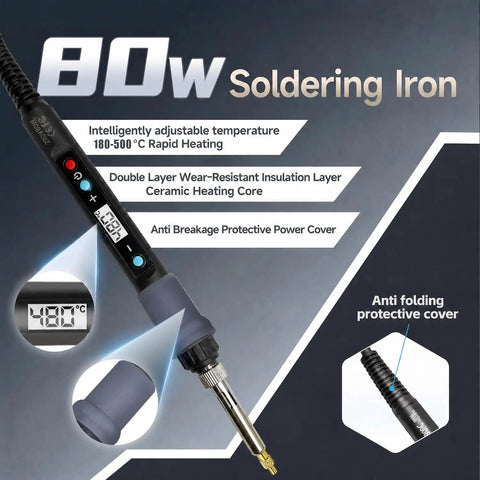 80W soldering iron from All In One Heat Set Insert Tool Kit With 880 Pieces Of Threaded Inserts Bolts Nuts Spacers And Soldering Iron