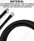 70 Inch 6AN Black Braided Transmission Cooler Lines Kit For GM Chevy Ford Turbo 700R4 4L60E 4L65E 4L80E Heavy Duty Hose Fittings