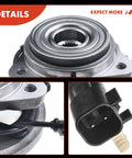 Front Wheel Bearing And Hub Assembly With ABS For Ford Ranger 2009-2011 And Mazda B4000 2003-2010 Four Wheel Drive Only 5 Lug Design High Load Roller Bearing For Smooth Ride And Easy Installation close-up of hub, wiring, and connector details