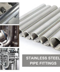 2-Pack Stainless Steel Pipe Nipples 1/4 NPT Female X 1/4 NPT Female, 10 Inch Length, 304 Stainless, used in plumbing systems.