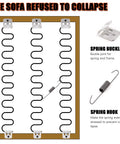 63-Piece Sofa Upholstery Spring Replacement Kit with 15.7 Inch Springs, showing spring layout and hooks.
